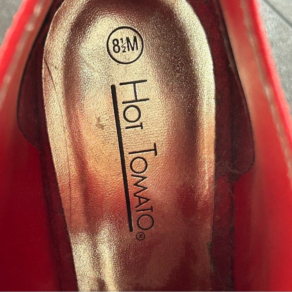 Hot Tomato Heels Women's Suede Peep Toe Back Zipper Holiday Party Size 81/2 M - Picture 8 of 9